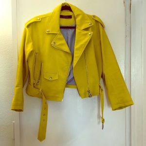 Zara Faux leather crop jacket